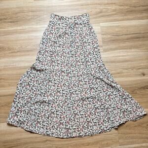 Vintage 90s Judy's Floral Mini Skirt - Ditsy Print A-Line Skirt Size XS